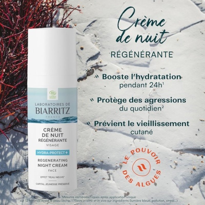 Laboratoires De Biarritz Hydra-Protect Regenerating Night Cream Face Organic