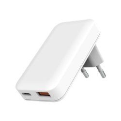 CHARGEUR SECTEUR PLAT 30W USB-C USB-A BLANC