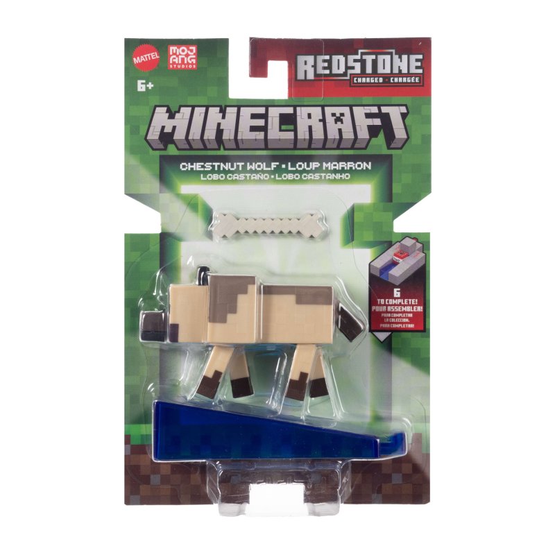 Minecraft Redstone Charged Chestnut Wolf Figure
