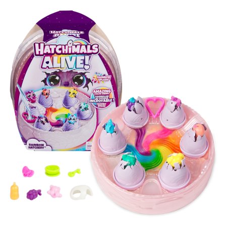Hatchimals Alive, Rainbow Hatchery with 6 Mini Figures in Color Reveal Eggs & over 10 Accessories, Gifts & Stocking