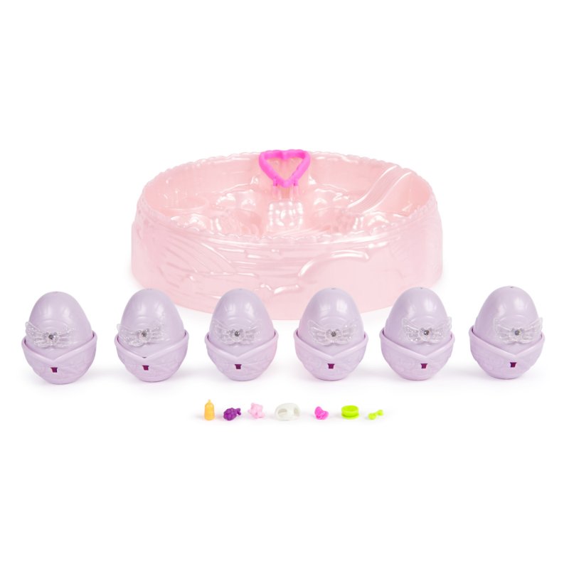 Hatchimals Alive, Rainbow Hatchery, Coffret avec 6 mini-figurines dans des œufs qui entraînent un changement de