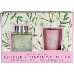 Somerset Toiletry Diffuser And Candle Gift Set White Jasmine 2pcs