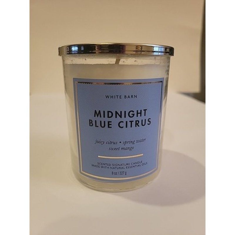 Midnight Blue Citrus White Barn Bbw 1wick Scented Signature Candle 8 Oz