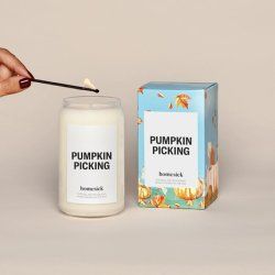 Homesick Premium Scented Candle Pumpkin Picking 1375 Oz 6080 Hour Burn Natural Soy Blend Candle Home Decor Relaxing