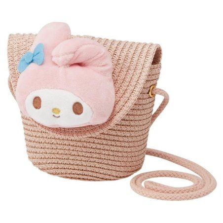 HELLO KITTY - My Melody - Sac bandoulière en paille 13.8x11.5cm