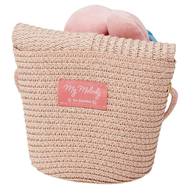 HELLO KITTY - My Melody - Sac bandoulière en paille 13.8x11.5cm