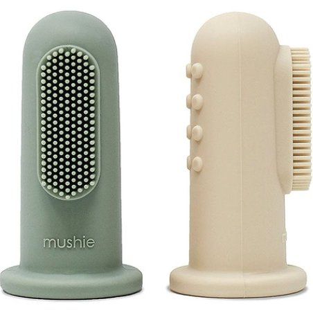 Mushie Finger Toothbrush Shifting Sandcambridge Blue 2 Pcs