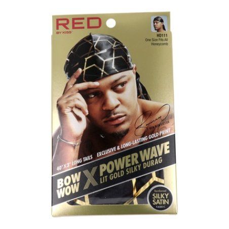 Red Kiss Power Wave Lit Silky Durag Honeyc Stylish Hair Accessory
