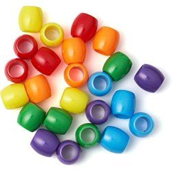 Red By Kiss 24 Pieces Jumbo Colorful Hair Beads For Braids And Bracelets