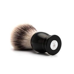 MÜHLE CLASSIC Shaving Brush with Silvertip Fibre Large Black Resin Handle - Handmade Vegan