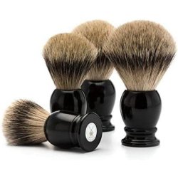 MÜHLE CLASSIC Shaving Brush with Silvertip Badger Hair Medium Black Resin Handle Handmade