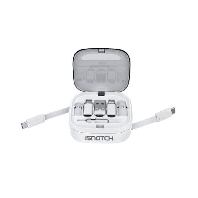 Adaptateur Usb - UsbC - Micro Usb - MFI Lightning - Blanc - avec emplac *