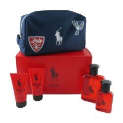 Ralph Lauren Polo Red Set 125ml EDT Spray 40ml Aftershave Balm 50ml Shower Gel