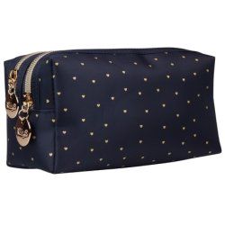 Killys Golden Heart Cosmetic Bag With Two Zippers