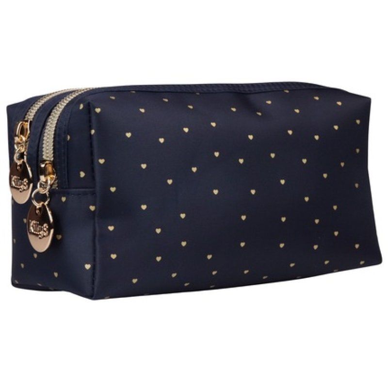 Killys Golden Heart Cosmetic Bag With Two Zippers