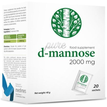 D-Mannose 2000mg 20 Sachets 100% Natural Dietary Supplement