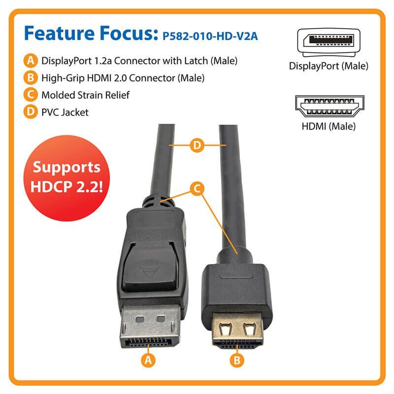 DisplayPort 1.2 to HDMI Active Adapter C