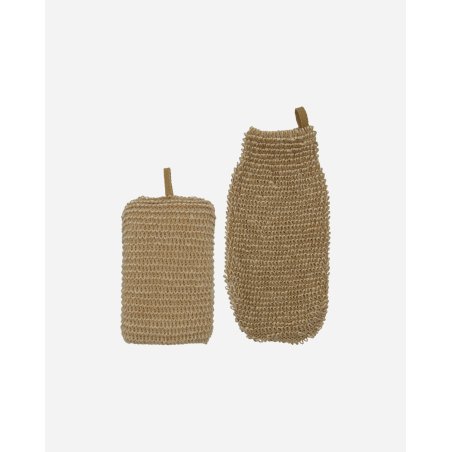 Meraki - Sponge and Exfoliating Glove - Nature - L:14, 20cm, W:9,5, 11cm, H:5, 1cm