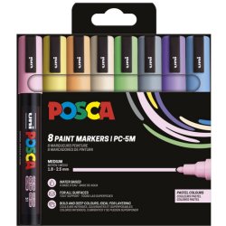 Posca - Medium Tip Pen - Pastel colors, 8 pc (401669)