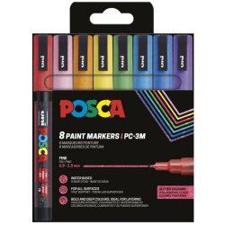 Posca - Fine Tip Pen - Sparkling Colors, 8 pc (401661)