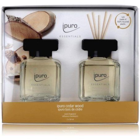 Ipuro Cedar Wood Gift Set Essentials Room Fragrance 2 X 50ml Pack Of 2