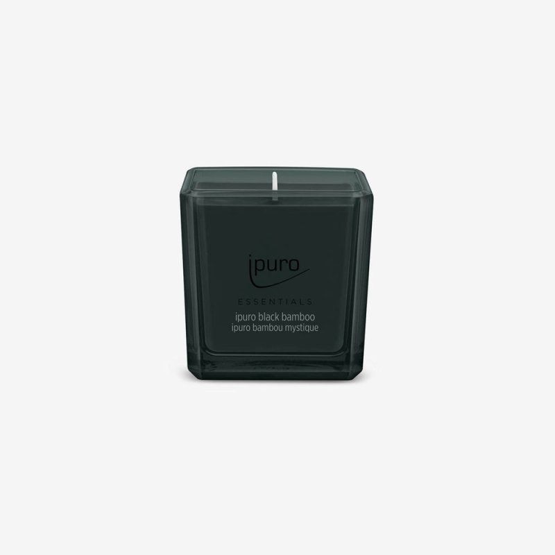 Ipuro Decorative Black Bamboo Scented Candle In Glass 125g