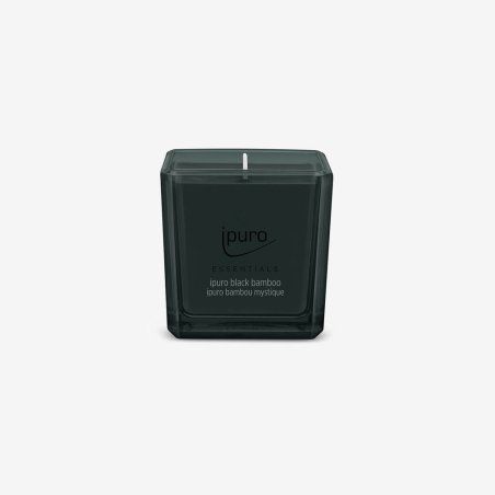 ipuro ESSENTIALS black bamboo wax candle Square Amber, Apple, Jasmine, Lemon, Melon, White musk Green 1 pc(s)