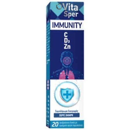 Vitasper Immunity C D3 Zinc Orange 20 Effervescent Tablets