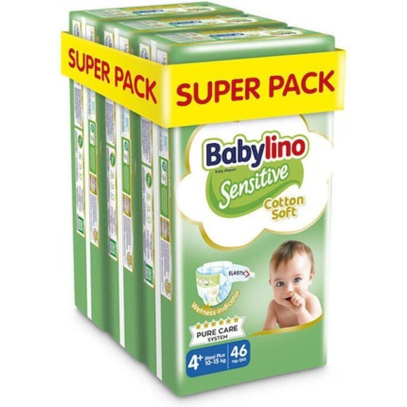 Babylino Sensitive Cotton Soft No4 Diapers For Babies 1015kg Super Pack