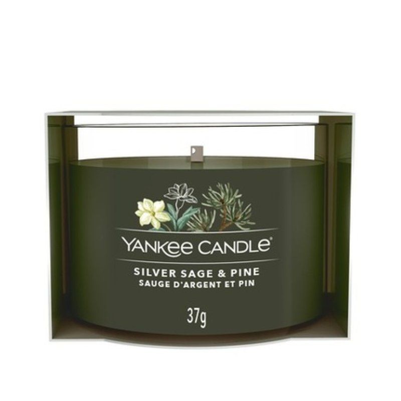 Yankee Candle Glass Votive Candle Silver Sage & Pine 37g Scented Candle