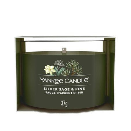 Yankee Candle Glass Votive Candle Silver Sage & Pine 37g Scented Candle