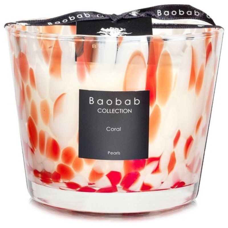 Baobab Pearls Coral Scented Candle 10 Cm