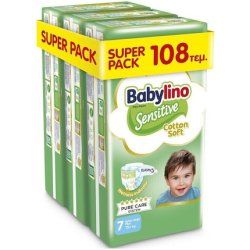 Babylino Sensitive Babylino Super Pack Sensitive Cotton Soft No7 15kg 108 Pieces