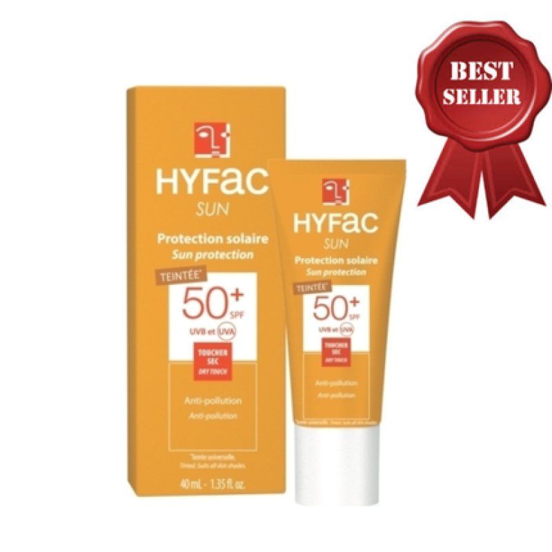 Hyfac Sunscreen SPF50 Tinted Dry Touch Face Anti-Pollution 40ml
