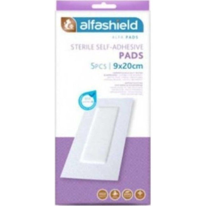 Karabinis Medical Alfashield Sterile Selfadhesive Pads 20x9cm Pack Of 5