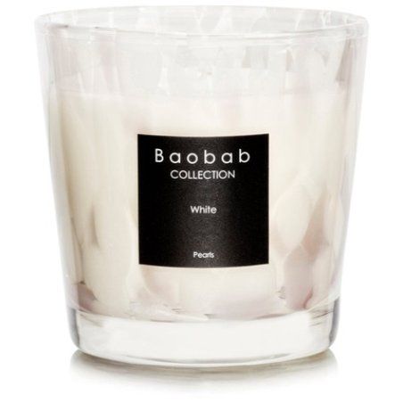 Baobab Pearls White Candle 8 Cm