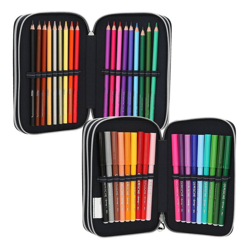 Dino World - Action World Triple Pencil Case Gaming - Dark Blue