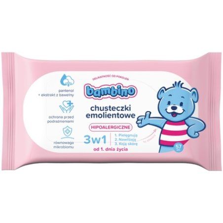Bambino Moisturizing Wipes 3 In 1 57 Pieces