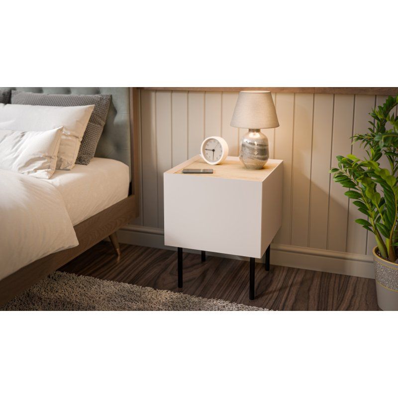 Cama Bedside table 2 pcs FELLINI 40x41x60 cashmere oiled oak top