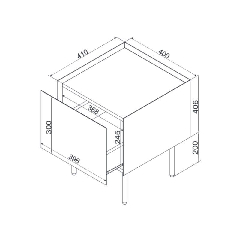 Cama Bedside table 2 pcs FELLINI 40x41x60 cashmere oiled oak top