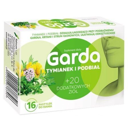 Garda Natural Herbal Throat Lozenges With Thyme And Coltsfoot 16 Count For Gentle Soothing