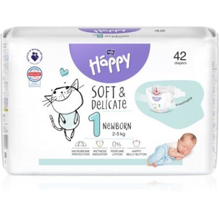 Bella Happy Soft&Delicate Size 1 Newborn Disposable Diapers 25 Kg 42 Pcs