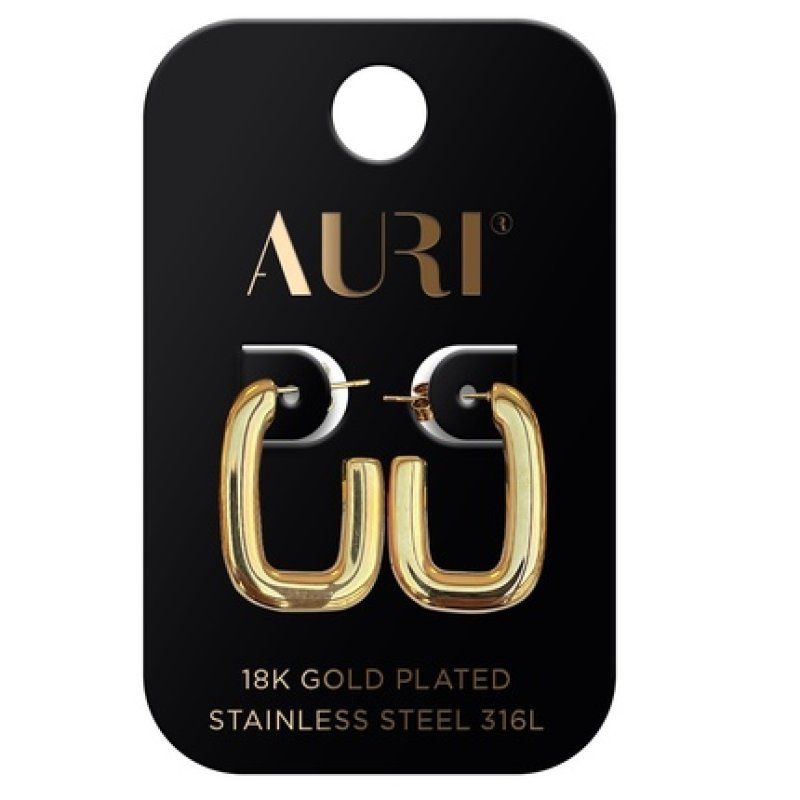 Auri Goldplated Oval Semiopen Earrings