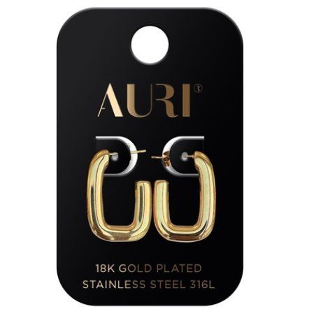 Auri Goldplated Oval Semiopen Earrings