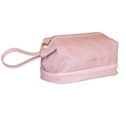Intervion Stiff Cosmetic Bag With Organizer Large Pink