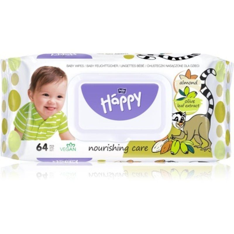 Bella Baby Happy Almond And Olive Leaf Extract Baby Wipes 64 Wipes
