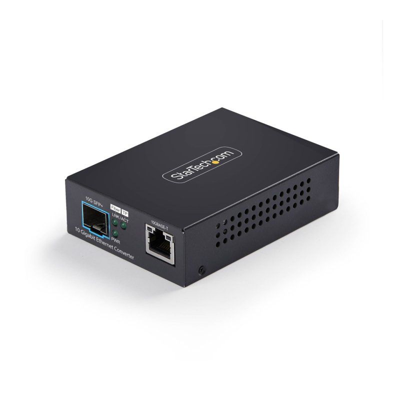 StarTech.com Convertisseur de Média Fibre Optique 10 GbE SFP , 10 Gigabit Ethernet RJ-45 vers 10GBASE-X SFP ,
