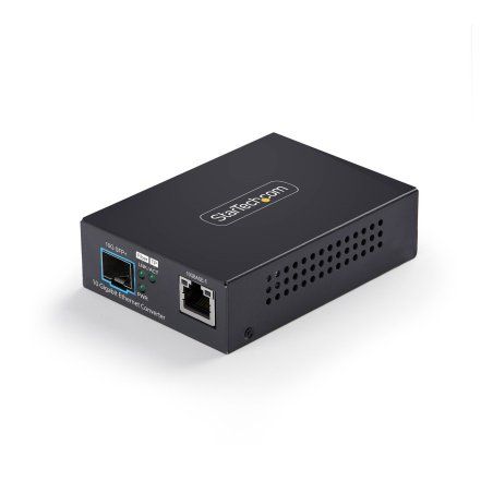 StarTech.com 10GbE Multi-Gigabit SFP Fiber Media Converter, 10G/5G/2.5G/1G/100M RJ-45 to 10GBASE-X SFP , Single-Mode,