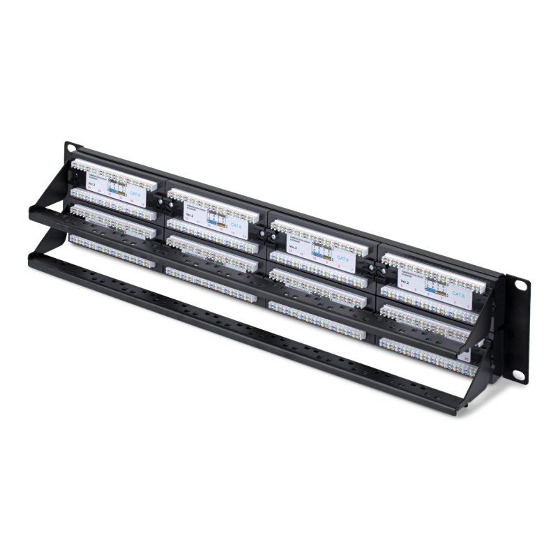 StarTech.com Panneau Patch Cat6 48 Ports 2U Monté en Rack, RJ45, UTP, 110 Punch-Down, Panneau Patch Ethernet Cat 6