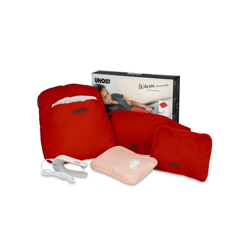 Elektrische Wärmflasche-Wärmi Premium Set (rot, 5-teilig)
